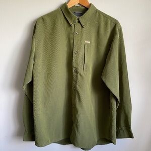 Columbia Men's Green Button Down‎ Omni Shield Long Sleeve Shirt Size Large
